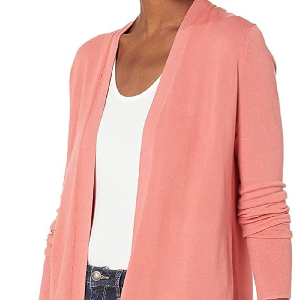 Lark & Ro Women's Premium Viscose Blend Long sleeve open front cardigan